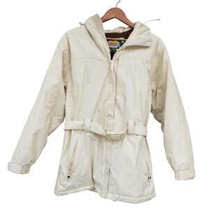 Cabela's Fur Hooded Snow Jacket Off White Size M